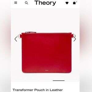 Theory purse/pouch hardware, held as purse
Or add any  shoulder strap or chain